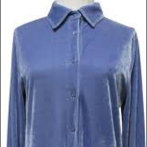Muted Blue Velvet Boyfriend shirt